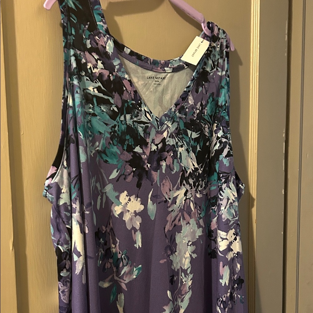 Lane Bryant Purple Floral Tank Top - Picture 5 of 6